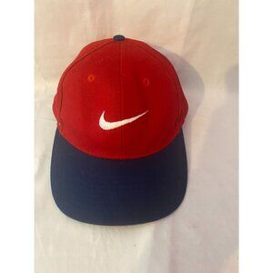 Nike Red & Blue Swoosh Logo Adjustable Cap Hat